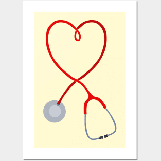 Love stethoscope Posters and Art